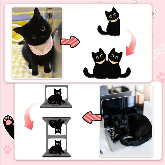 NEW Black Cat Bookmark Magnets - Set Of 2 - Picture 6 of 7